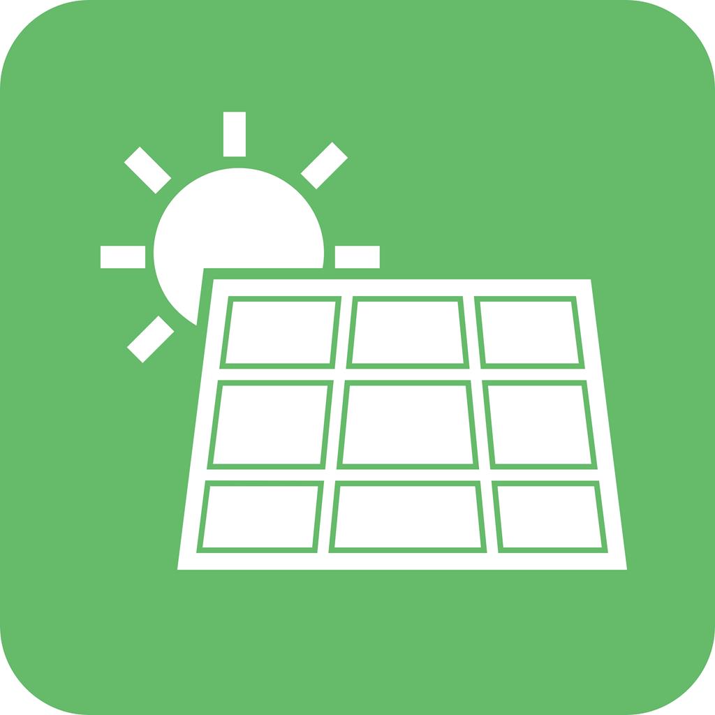 Solar Panel Flat Round Corner Icon - IconBunny