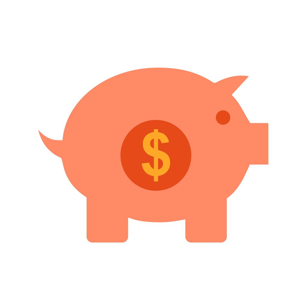 Piggy Bank Flat Multicolor Icon