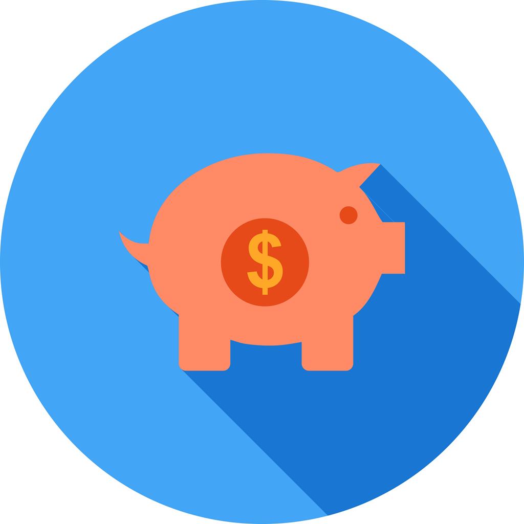 Piggy Bank Flat Shadowed Icon