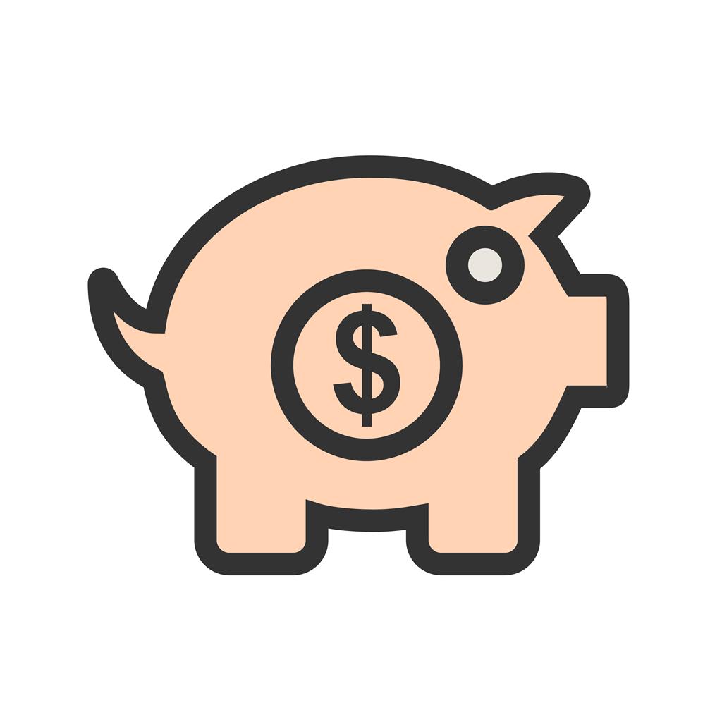 Piggy Bank Line Filled Icon