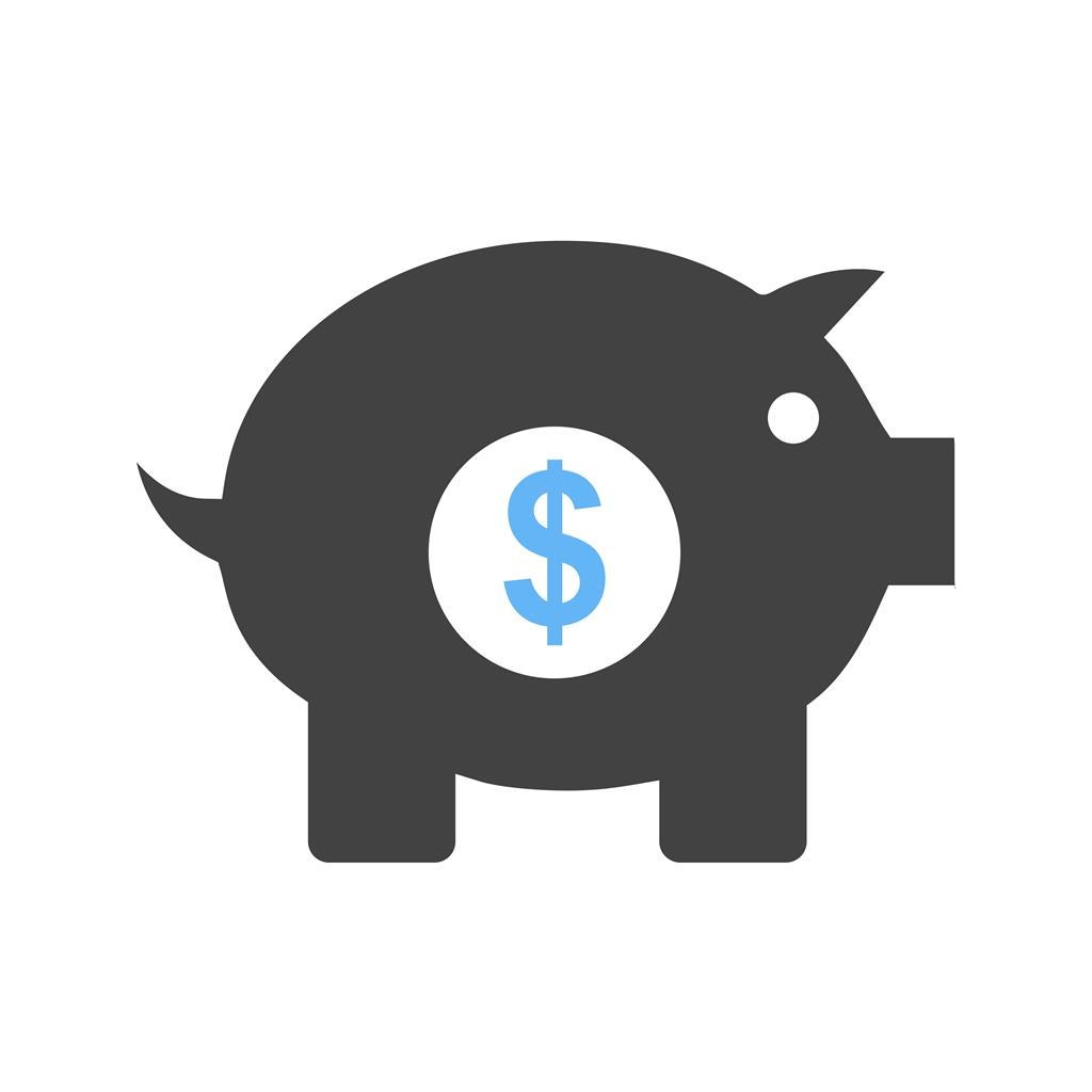 Piggy Bank Blue Black Icon
