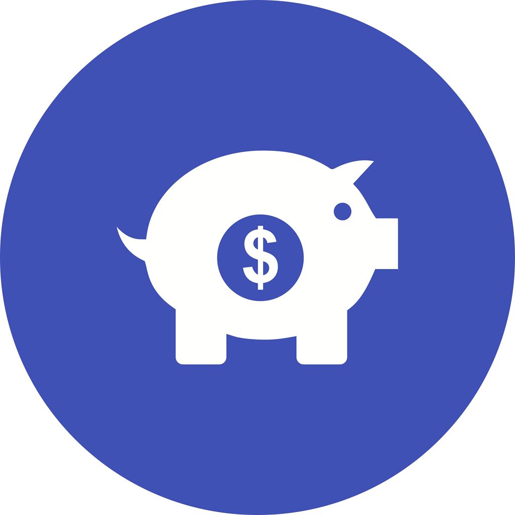 Piggy Bank Flat Round Icon