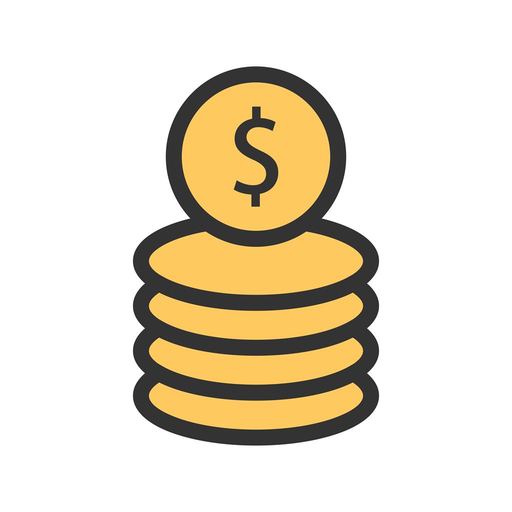 Coins Line Filled Icon