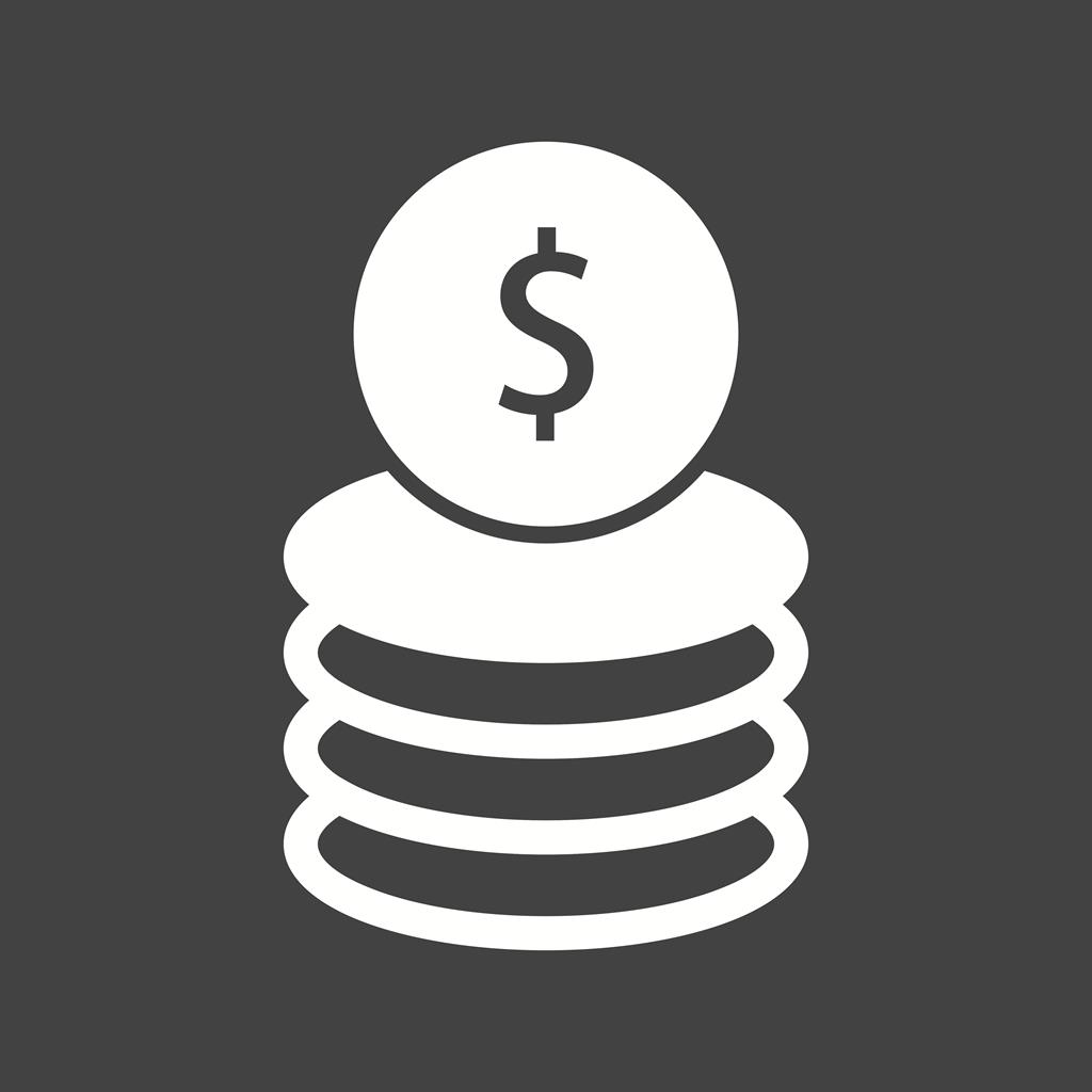 Coins Glyph Inverted Icon
