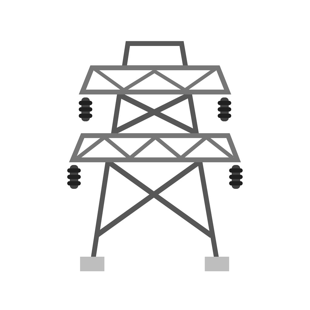 Electricity Tower Greyscale Icon - IconBunny
