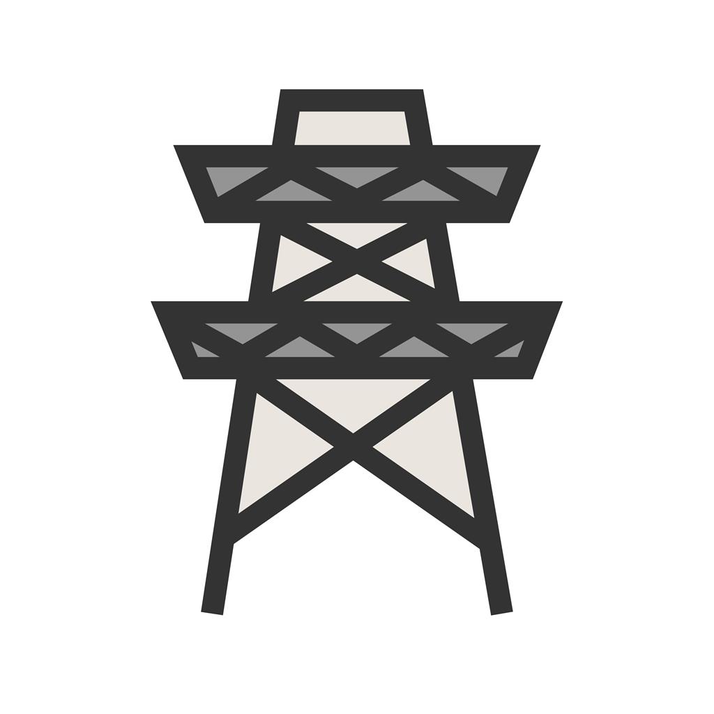 Electricity Tower Line Filled Icon - IconBunny