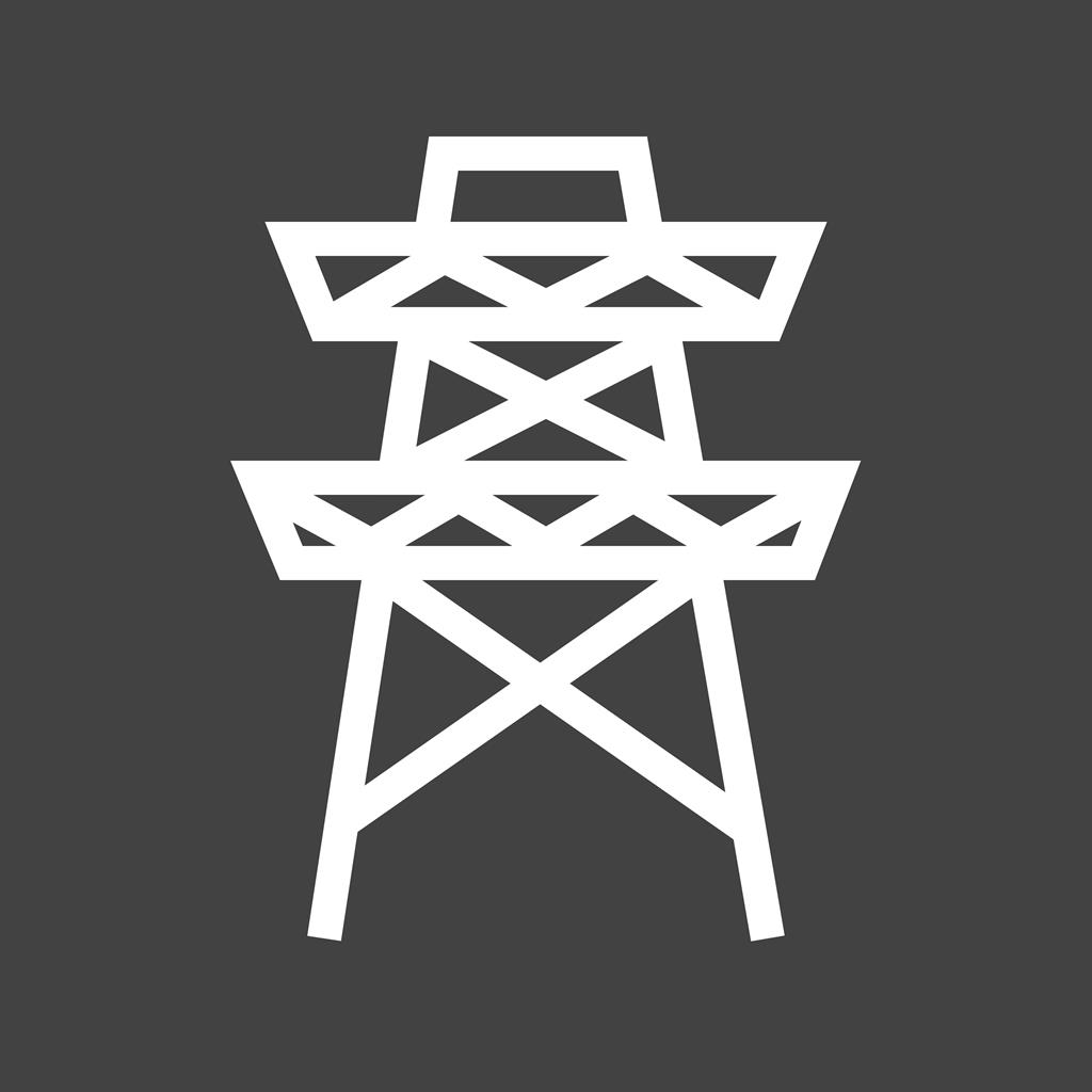 Electricity Tower Line Inverted Icon - IconBunny