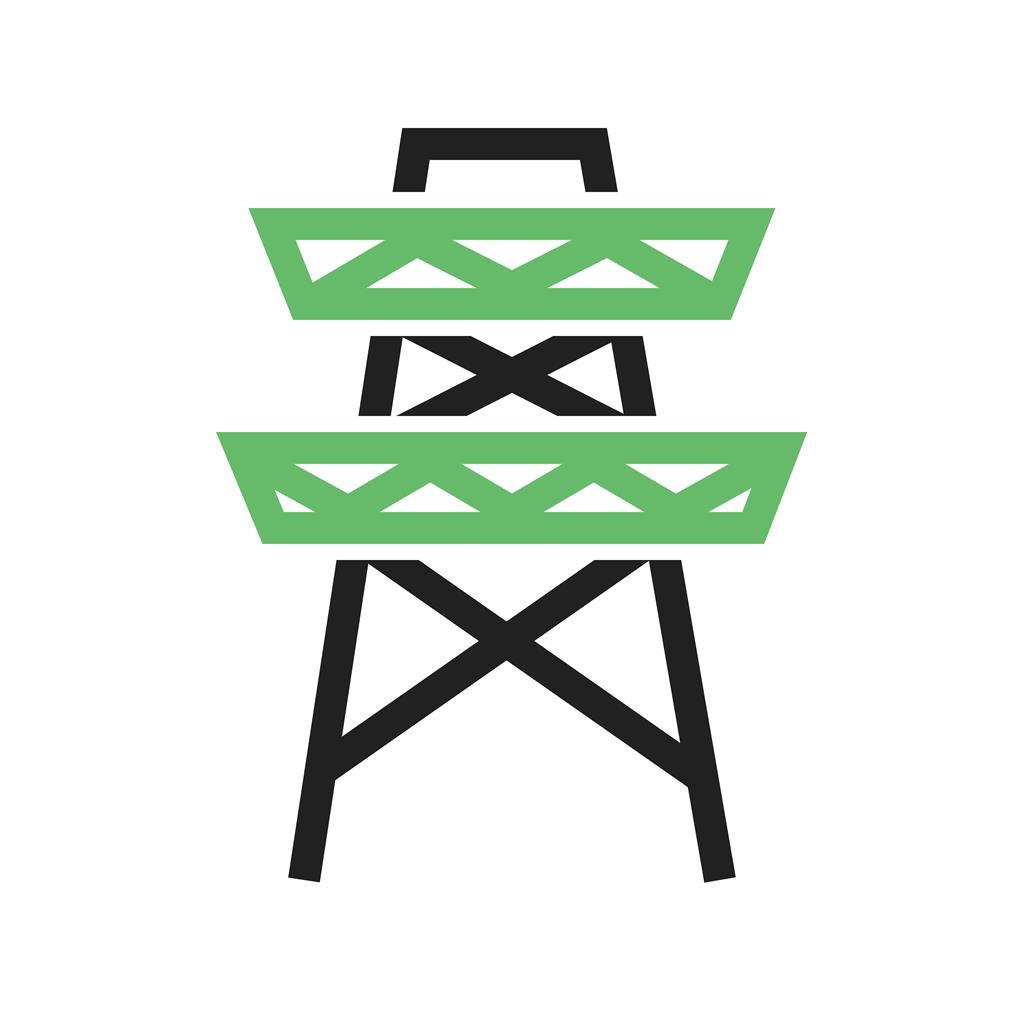 Electricity Tower Line Green Black Icon - IconBunny