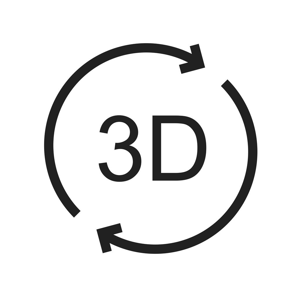 3D Rotation Line Icon