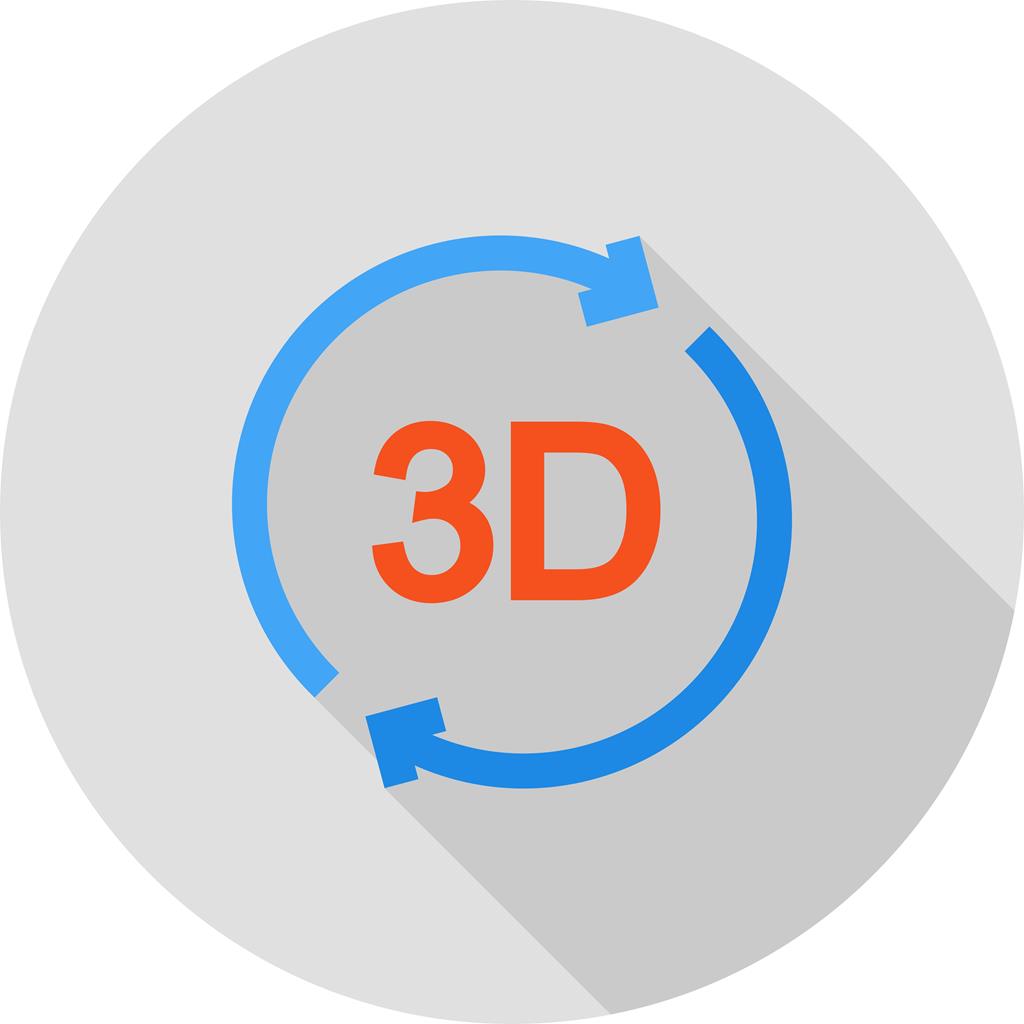 3D Rotation Flat Shadowed Icon