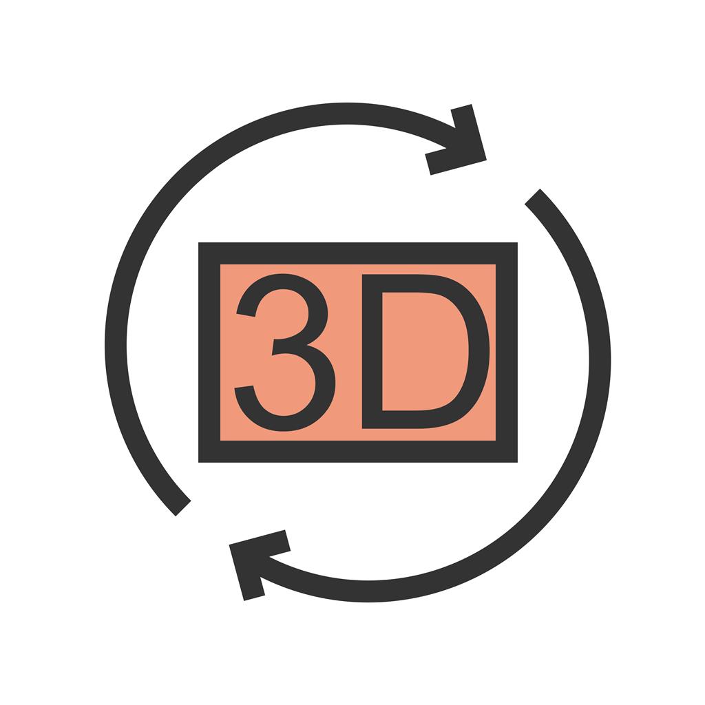 3D Rotation Line Filled Icon