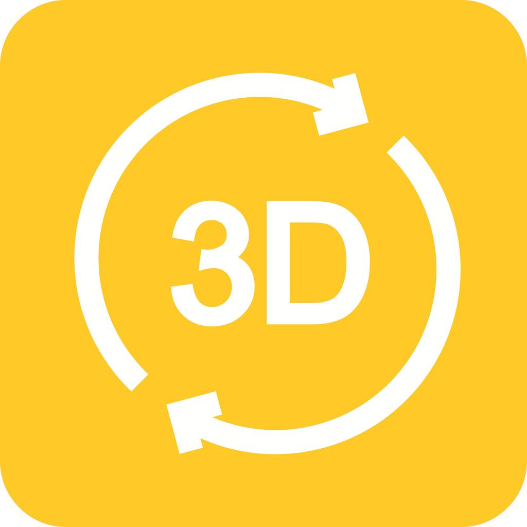 3D Rotation Flat Round Corner Icon