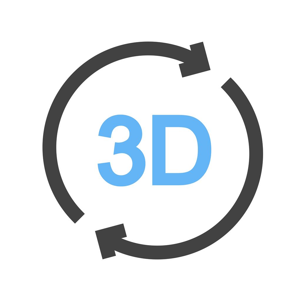 3D Rotation Blue Black Icon