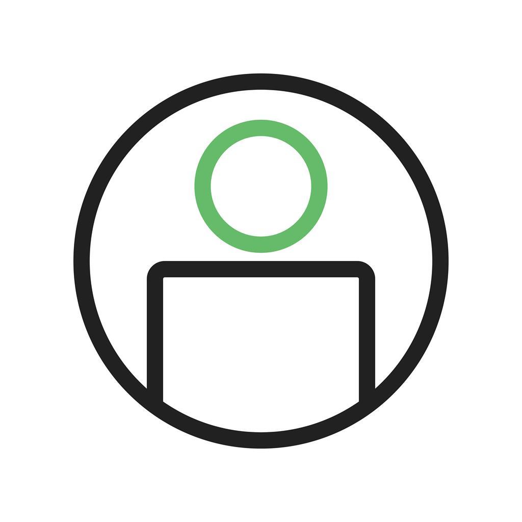 Account Circle Line Green Black Icon