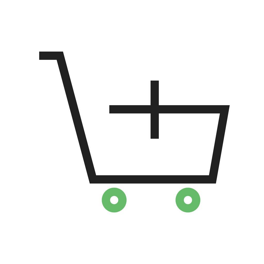 Add Shopping Cart Line Green Black Icon
