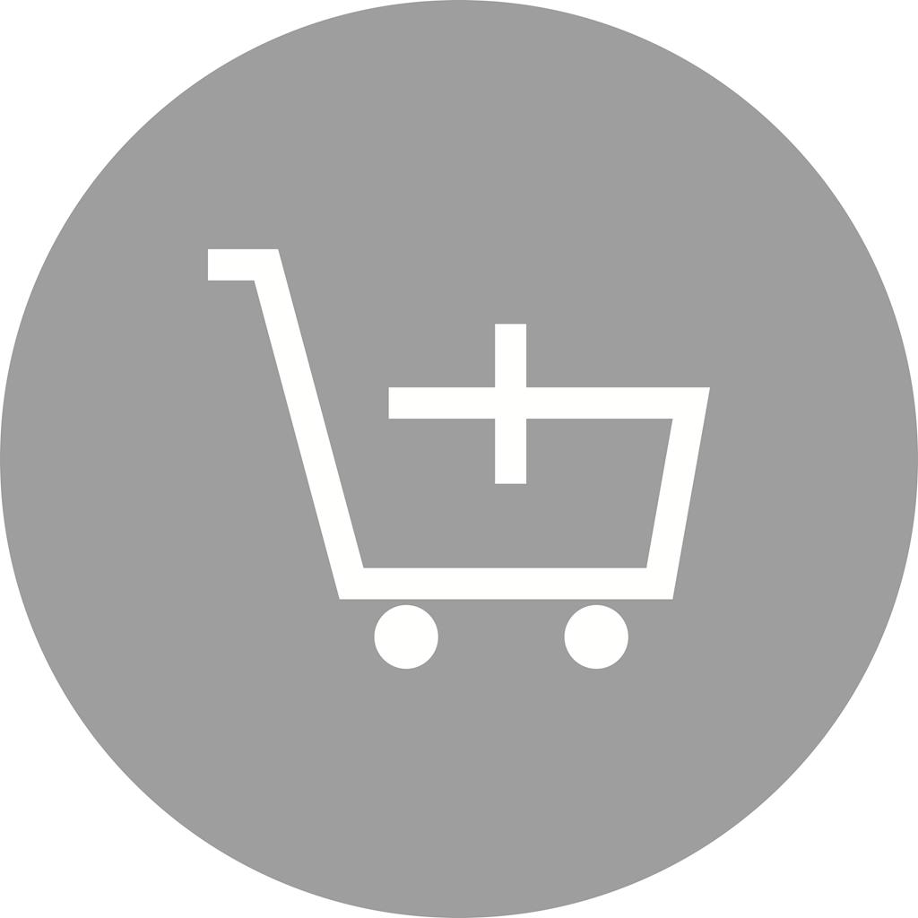 Add Shopping Cart Flat Round Icon