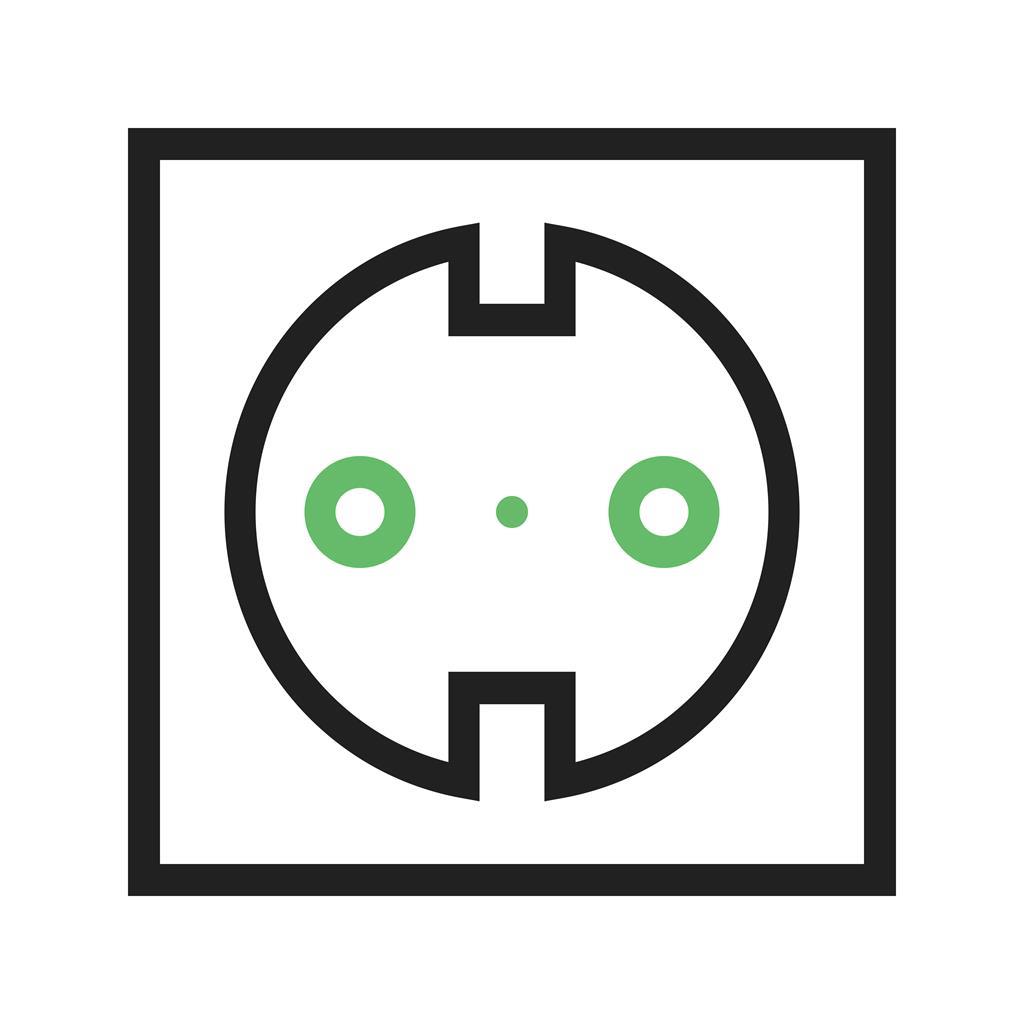 Socket Line Green Black Icon - IconBunny