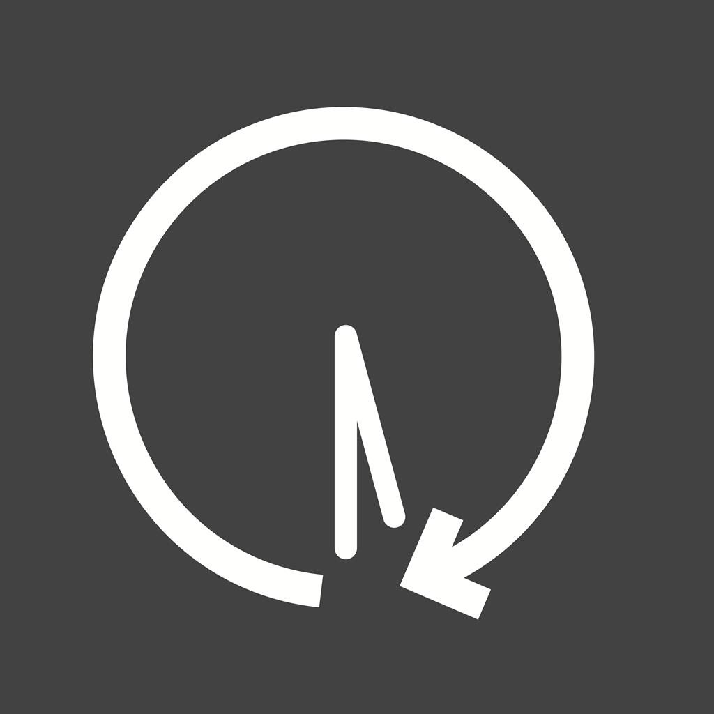 History Glyph Inverted Icon