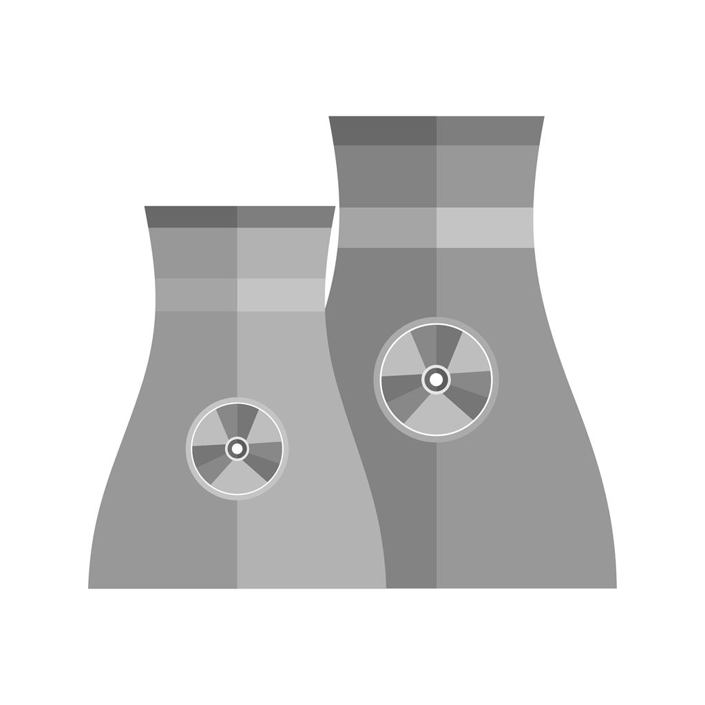 Nuclear Plant Greyscale Icon - IconBunny