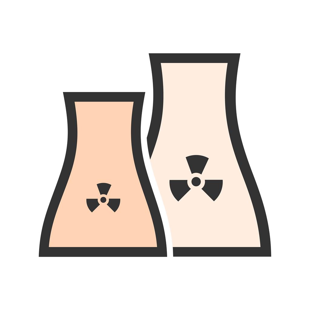 Nuclear Plant Line Filled Icon - IconBunny