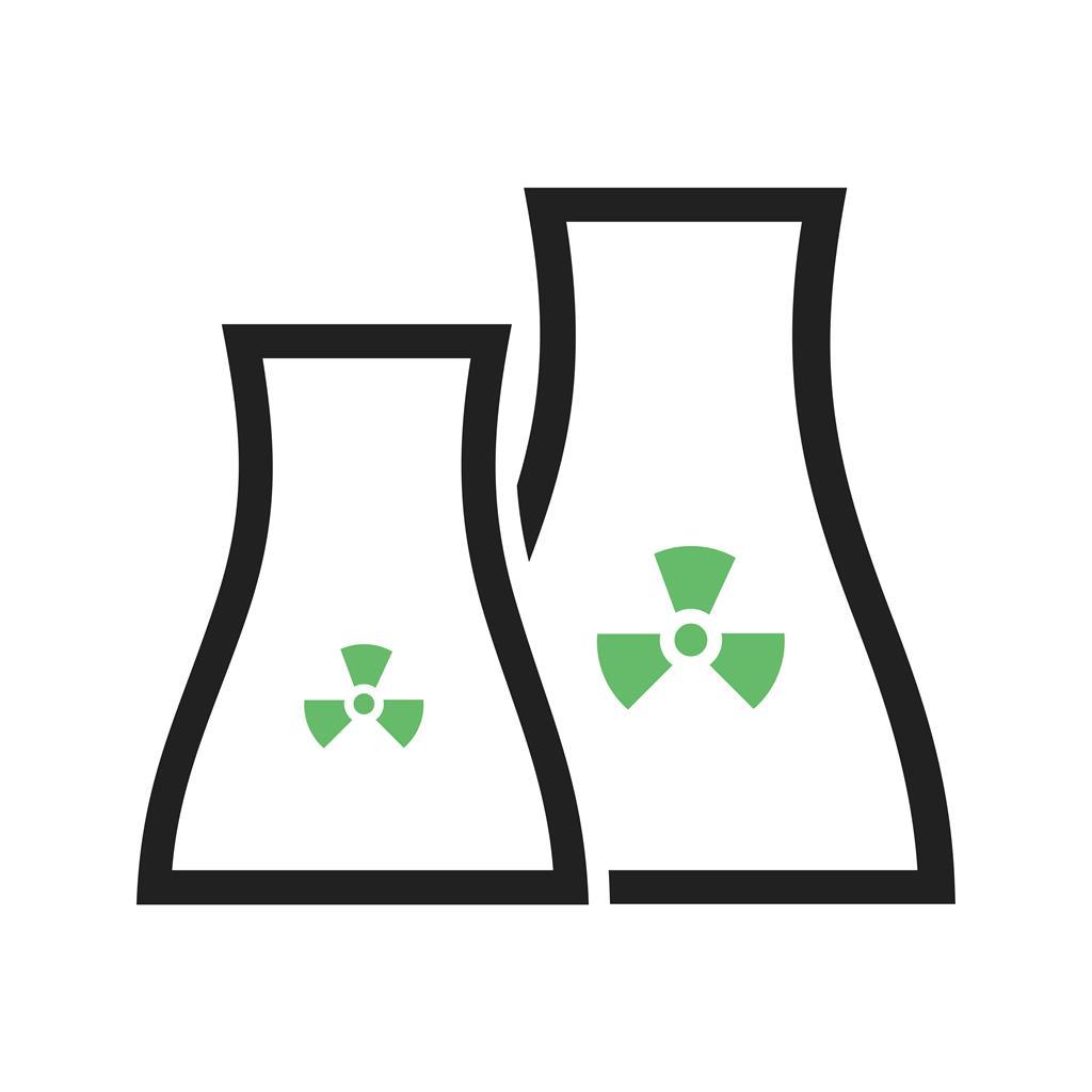 Nuclear Plant Line Green Black Icon - IconBunny