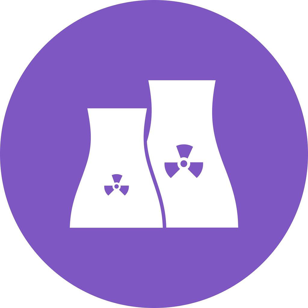 Nuclear Plant Flat Round Icon - IconBunny