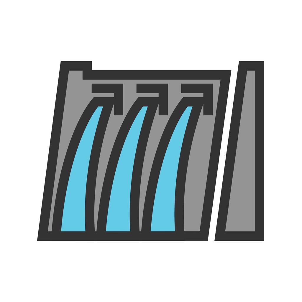 Water Dam Line Filled Icon - IconBunny