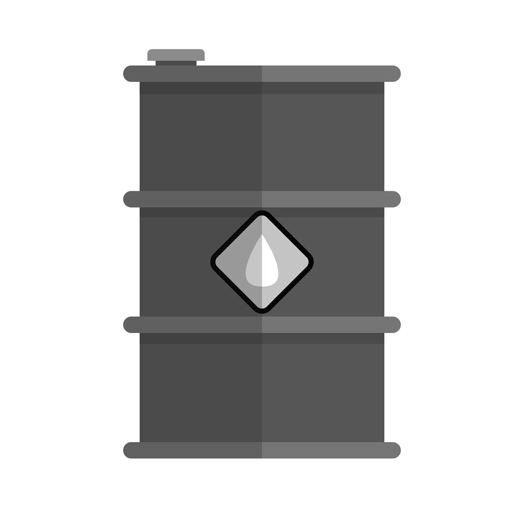 Oil Barrel Greyscale Icon - IconBunny