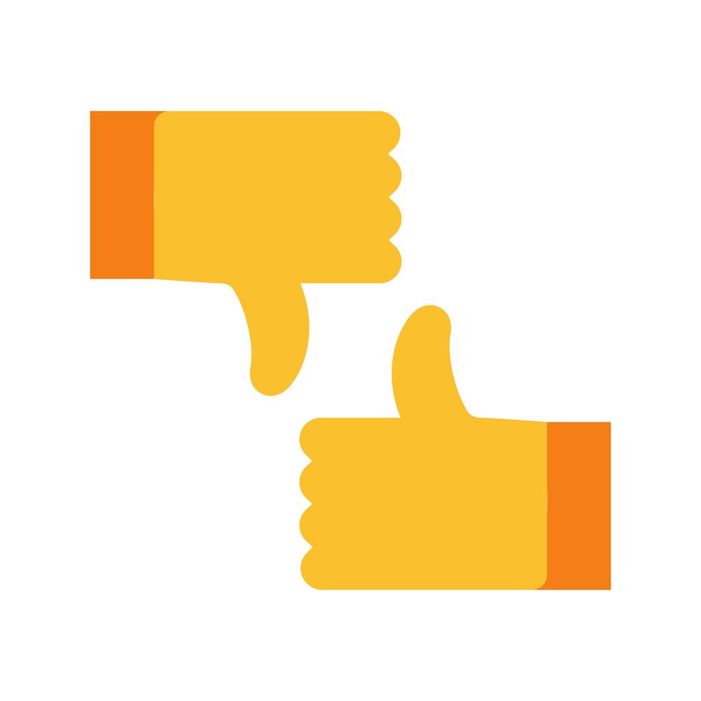 Thumbs Up Down Flat Multicolor Icon