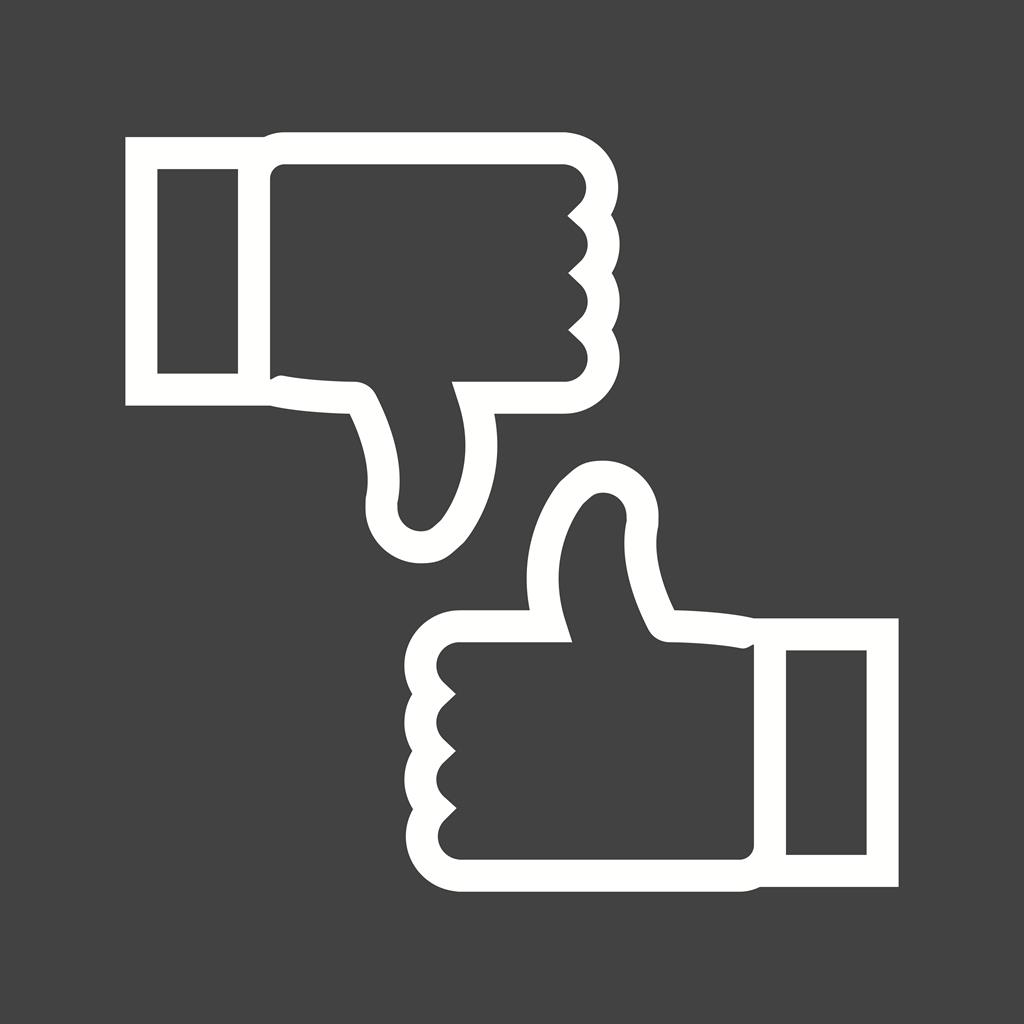 Thumbs Up Down Line Inverted Icon