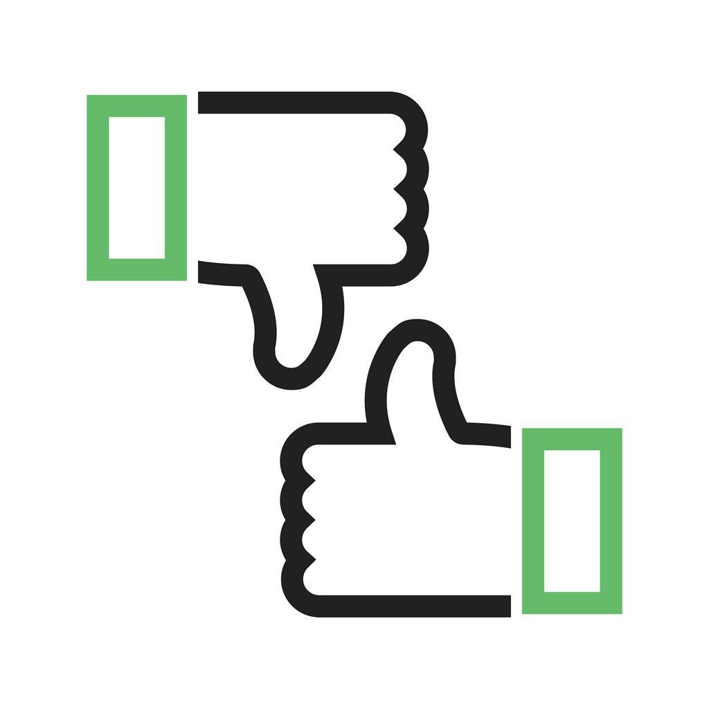 Thumbs Up Down Line Green Black Icon