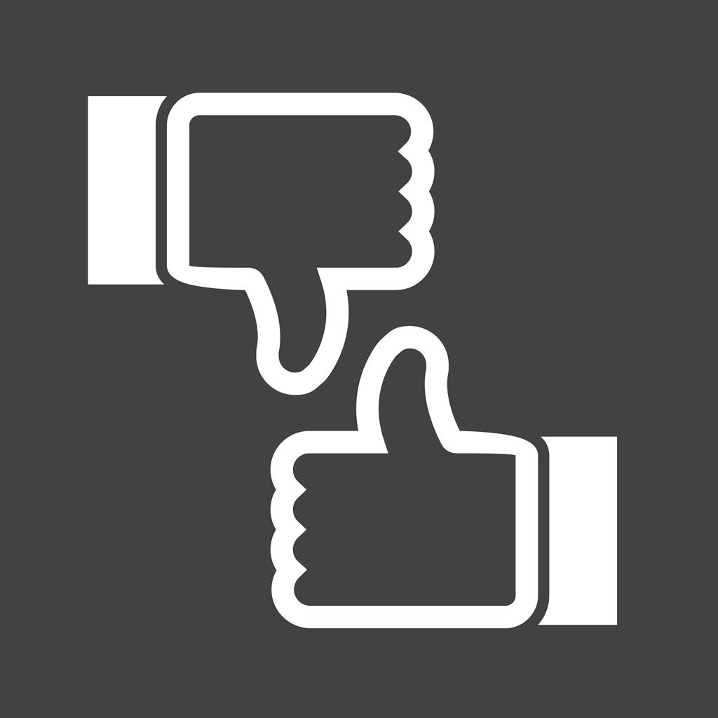 Thumbs Up Down Glyph Inverted Icon
