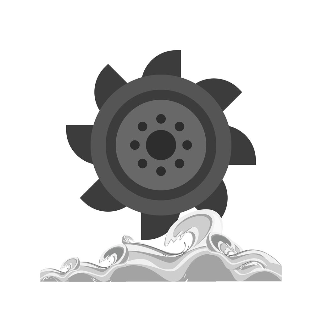 Hydro Power Greyscale Icon - IconBunny