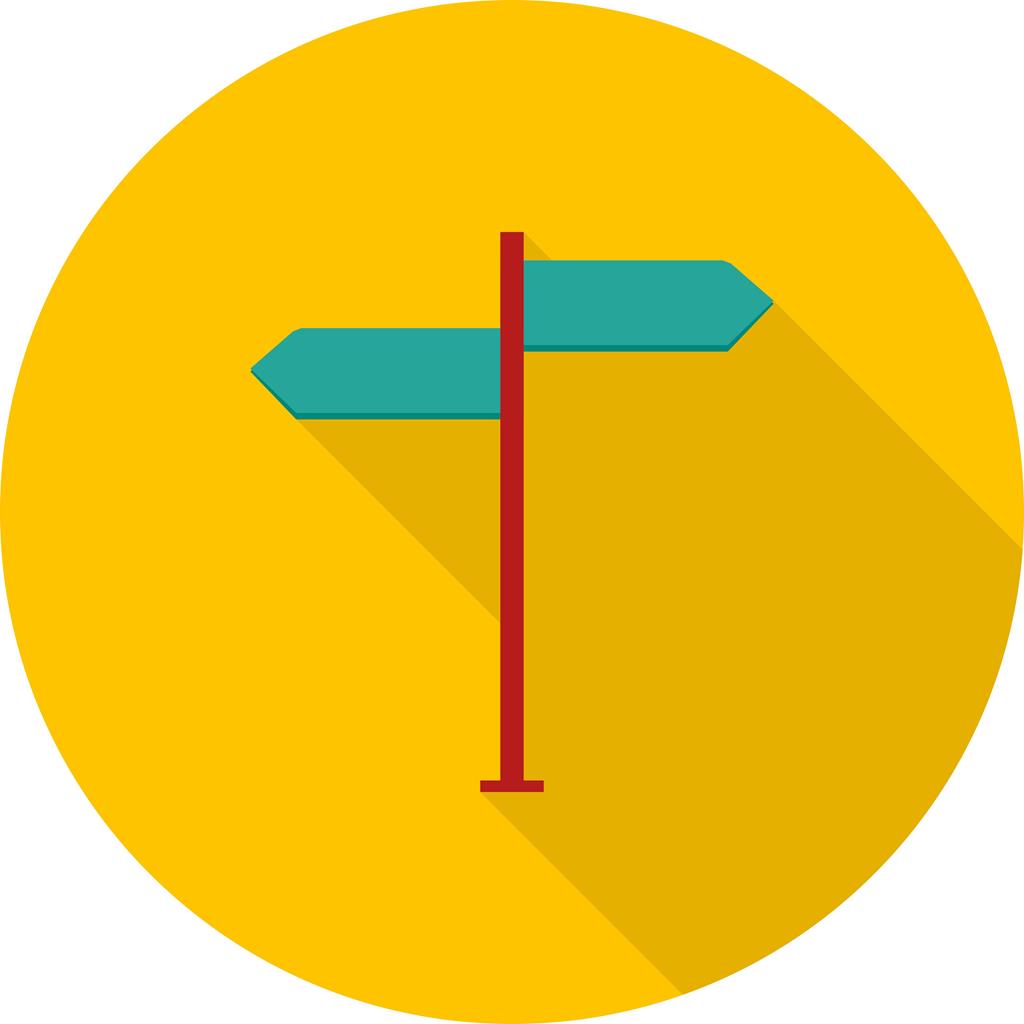 Directions Flat Shadowed Icon