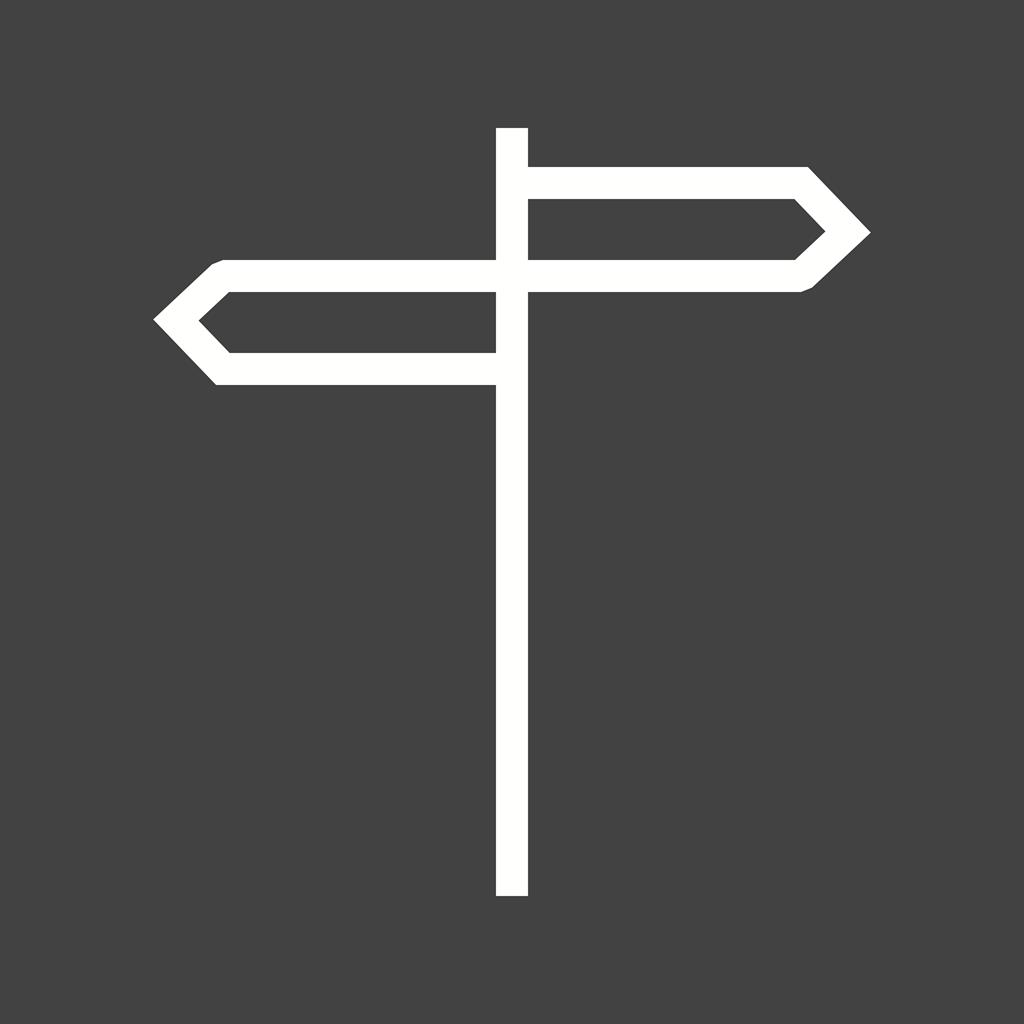 Directions Line Inverted Icon
