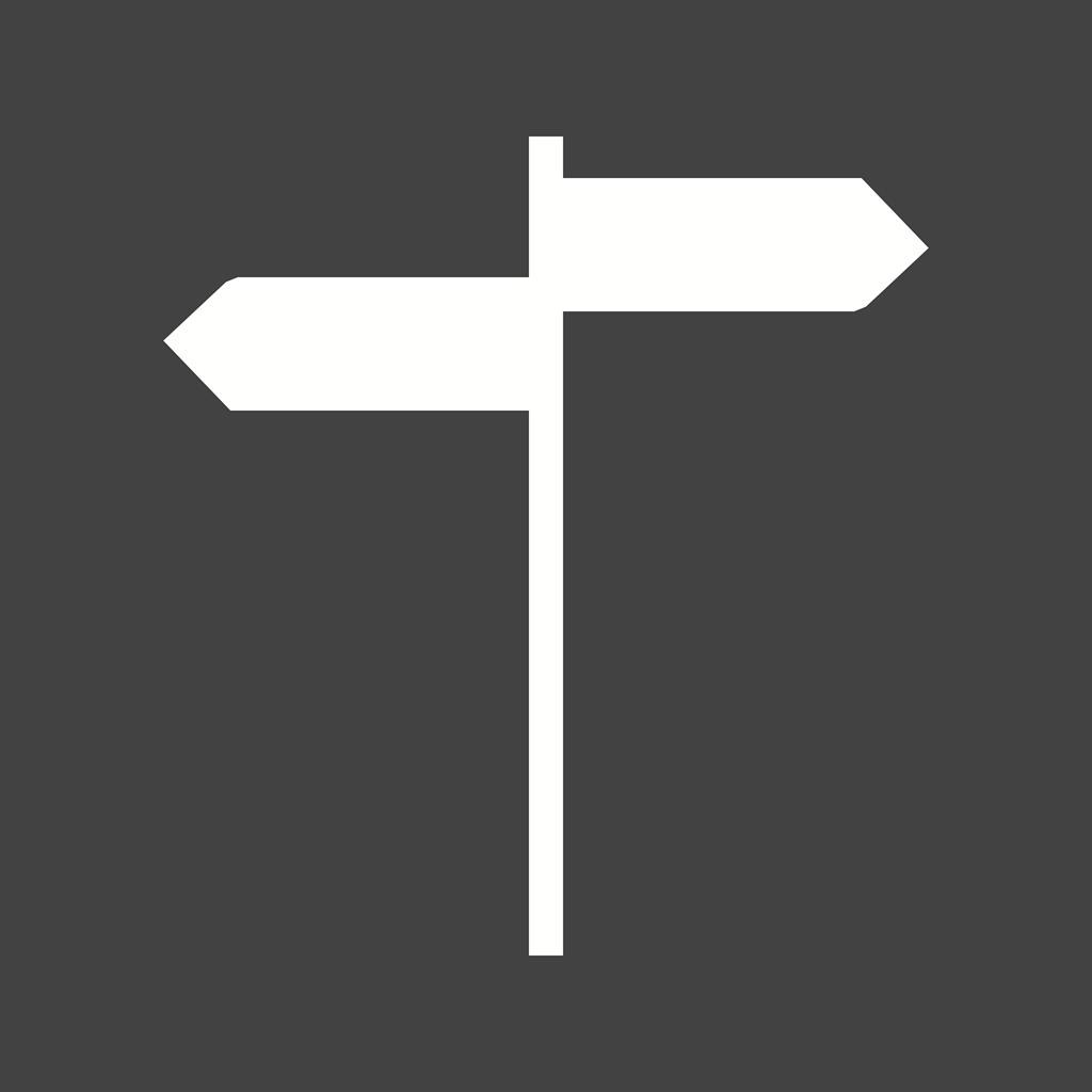 Directions Glyph Inverted Icon