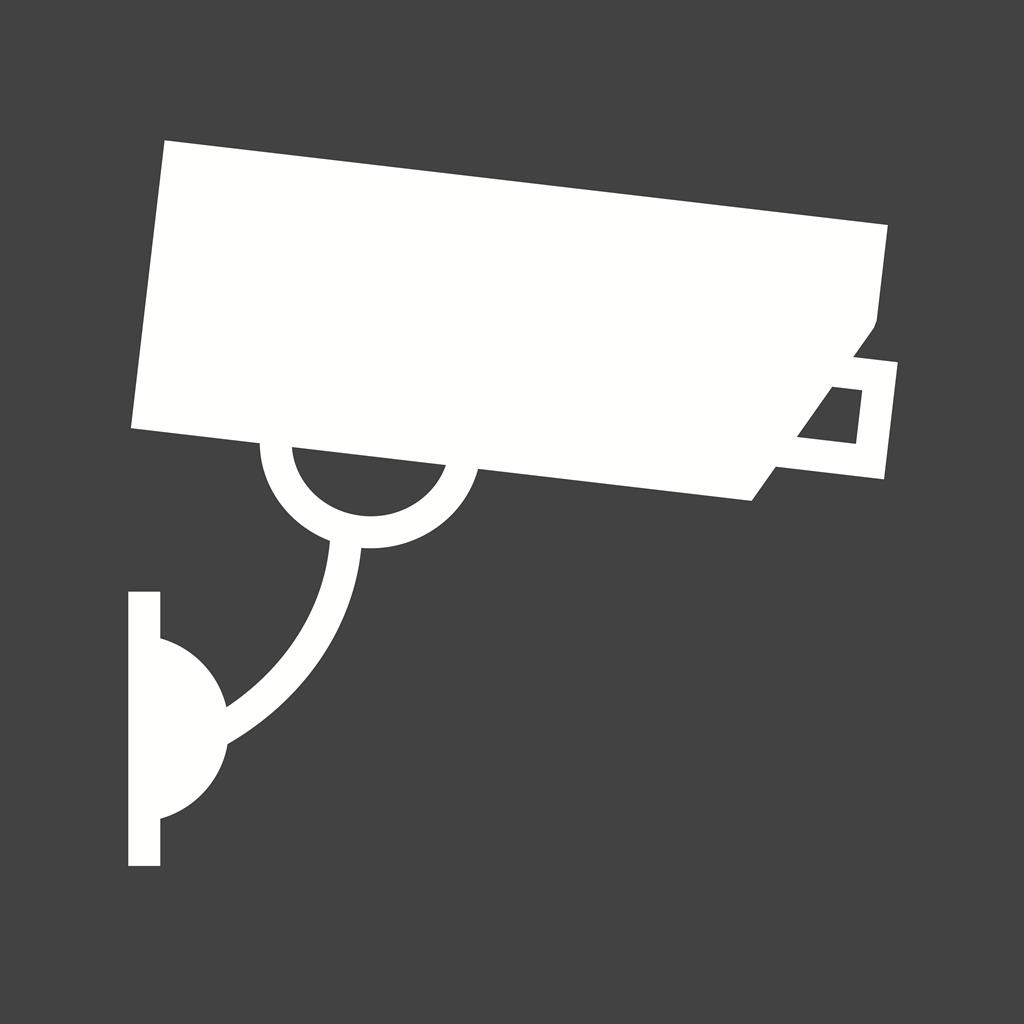 CCTV Camera Glyph Inverted Icon