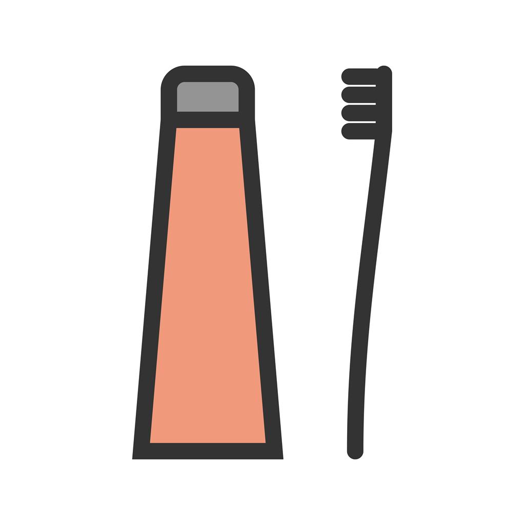 Toothbrush and Toothpaste Line Filled Icon