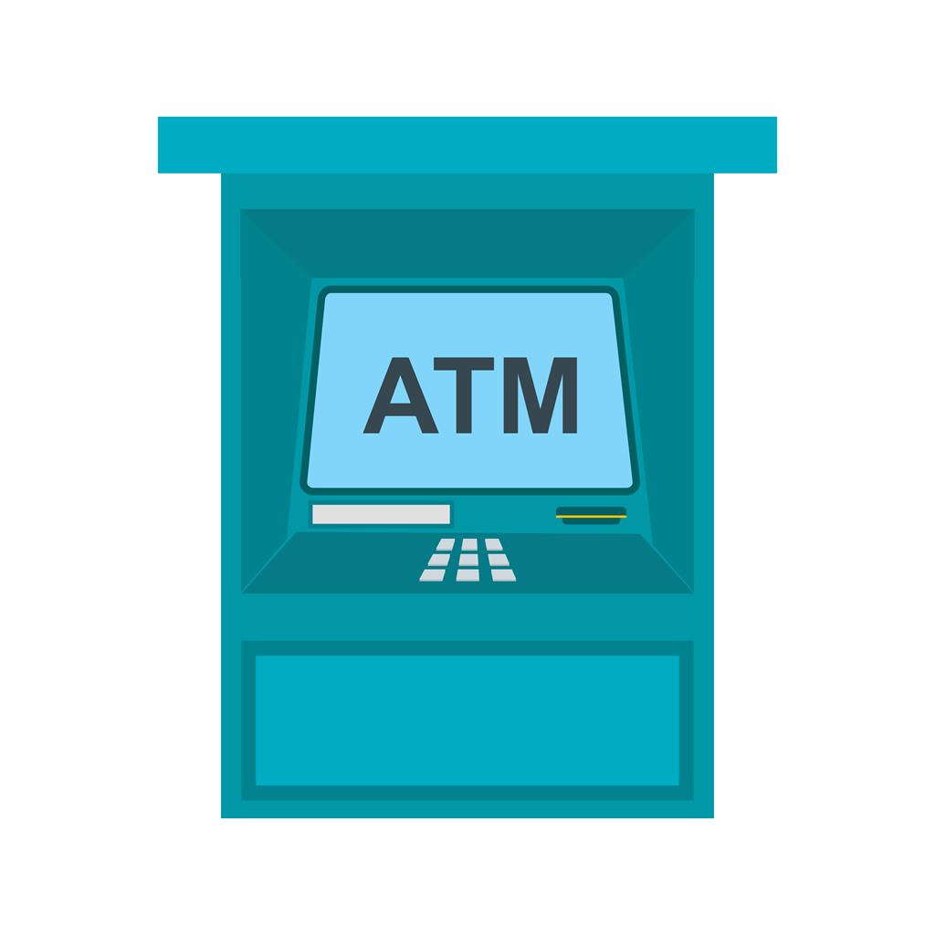 ATM Machine Flat Multicolor Icon