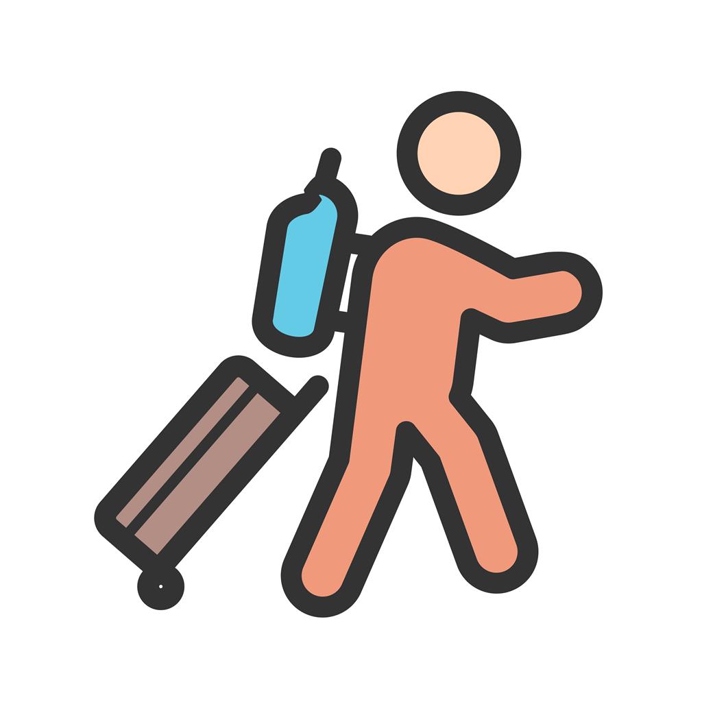 Carrying Luggage Line Filled Icon