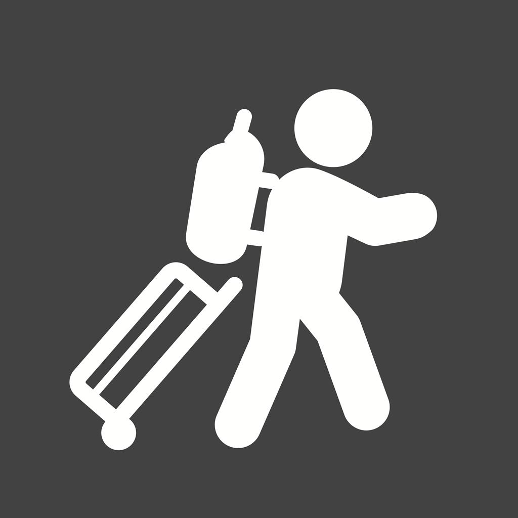 Carrying Luggage Glyph Inverted Icon