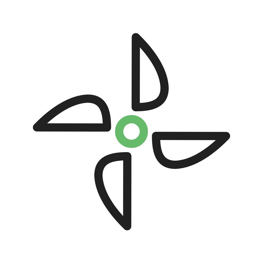 Turbine Line Green Black Icon - IconBunny