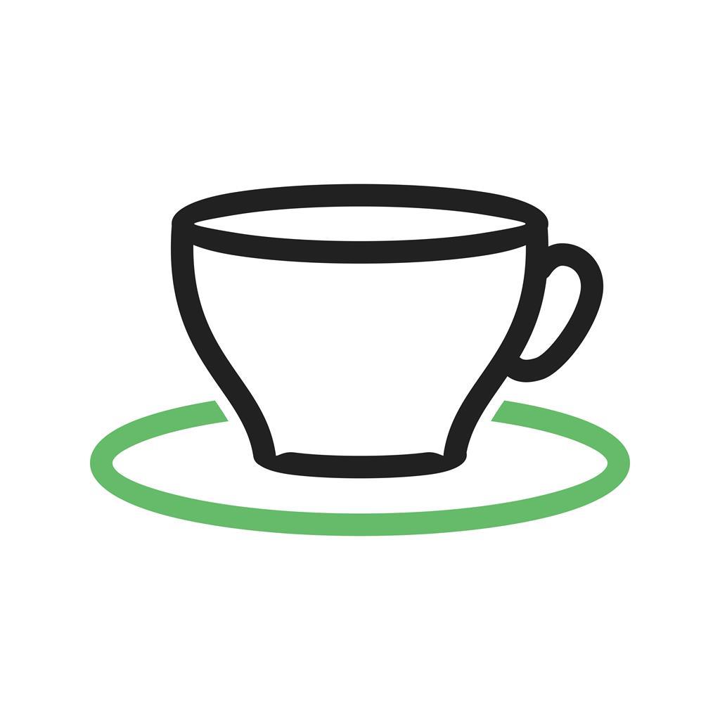 Tea Cup Line Green Black Icon