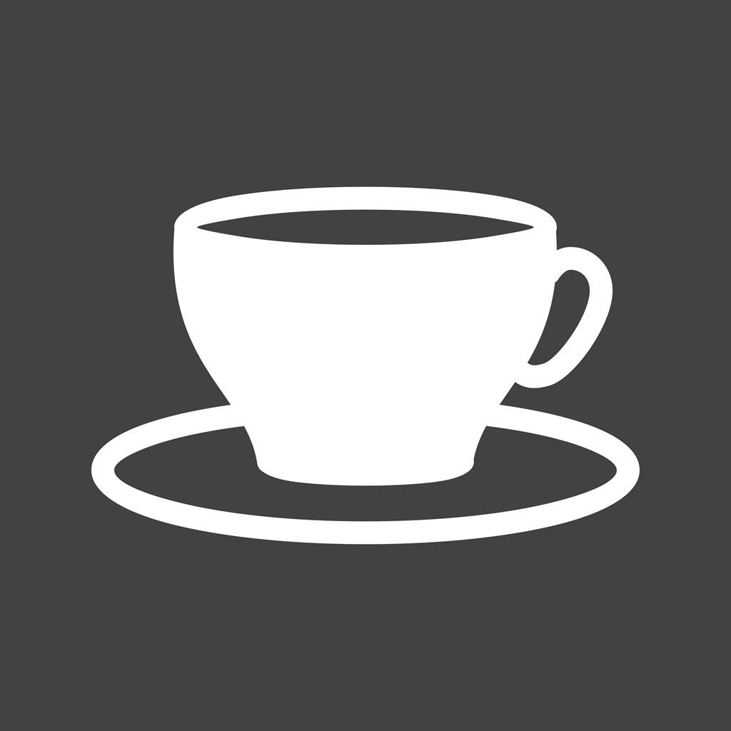 Tea Cup Glyph Inverted Icon