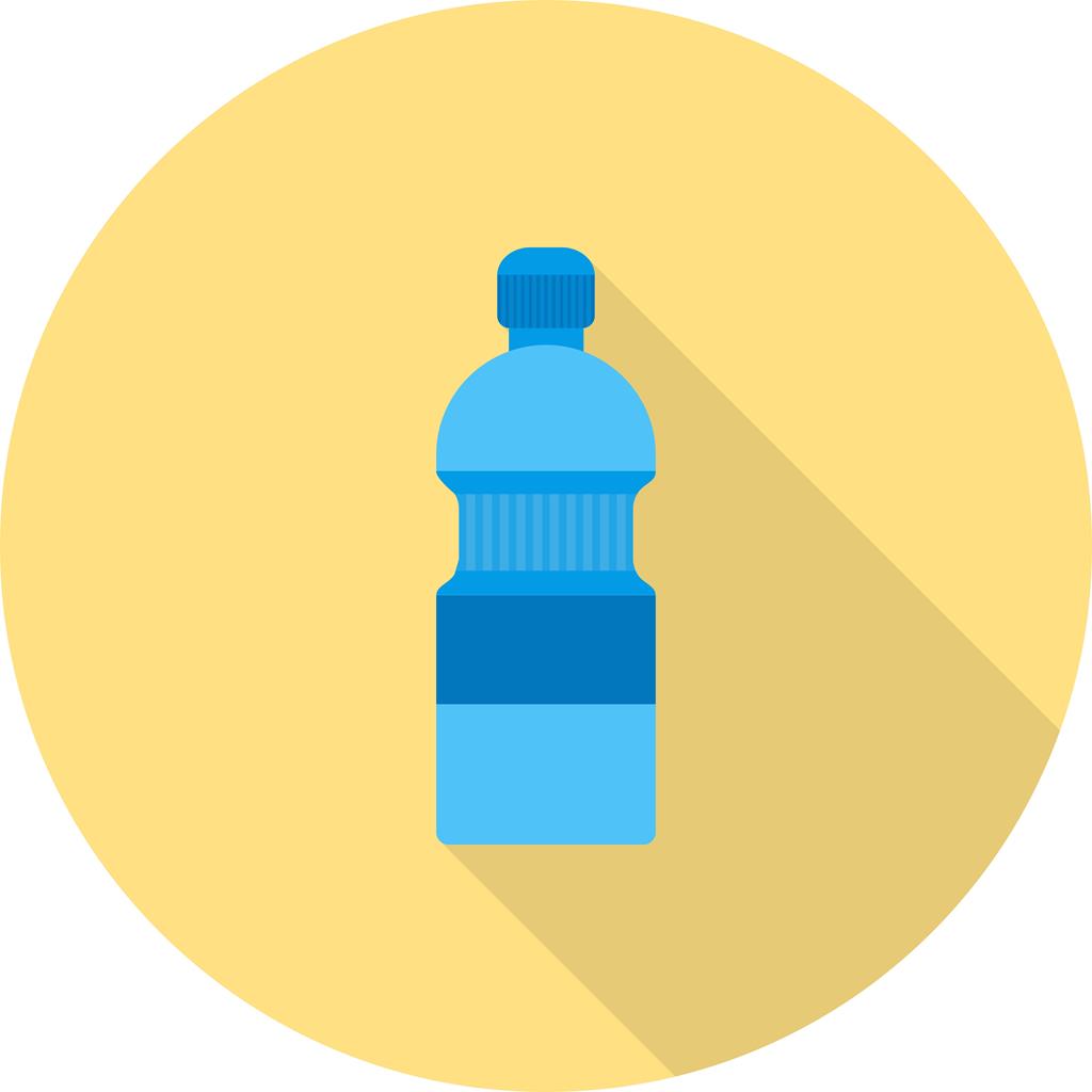 Water Bottle Flat Shadowed Icon