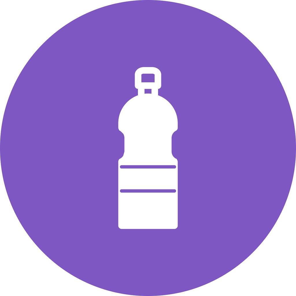 Water Bottle Flat Round Icon