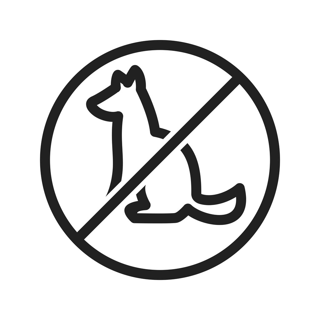 No Pet SIgn Line Icon