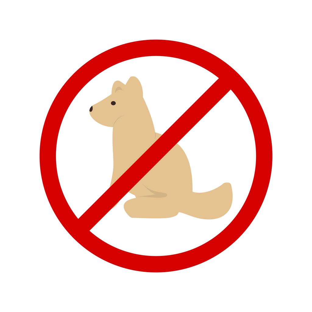 No Pet SIgn Flat Multicolor Icon