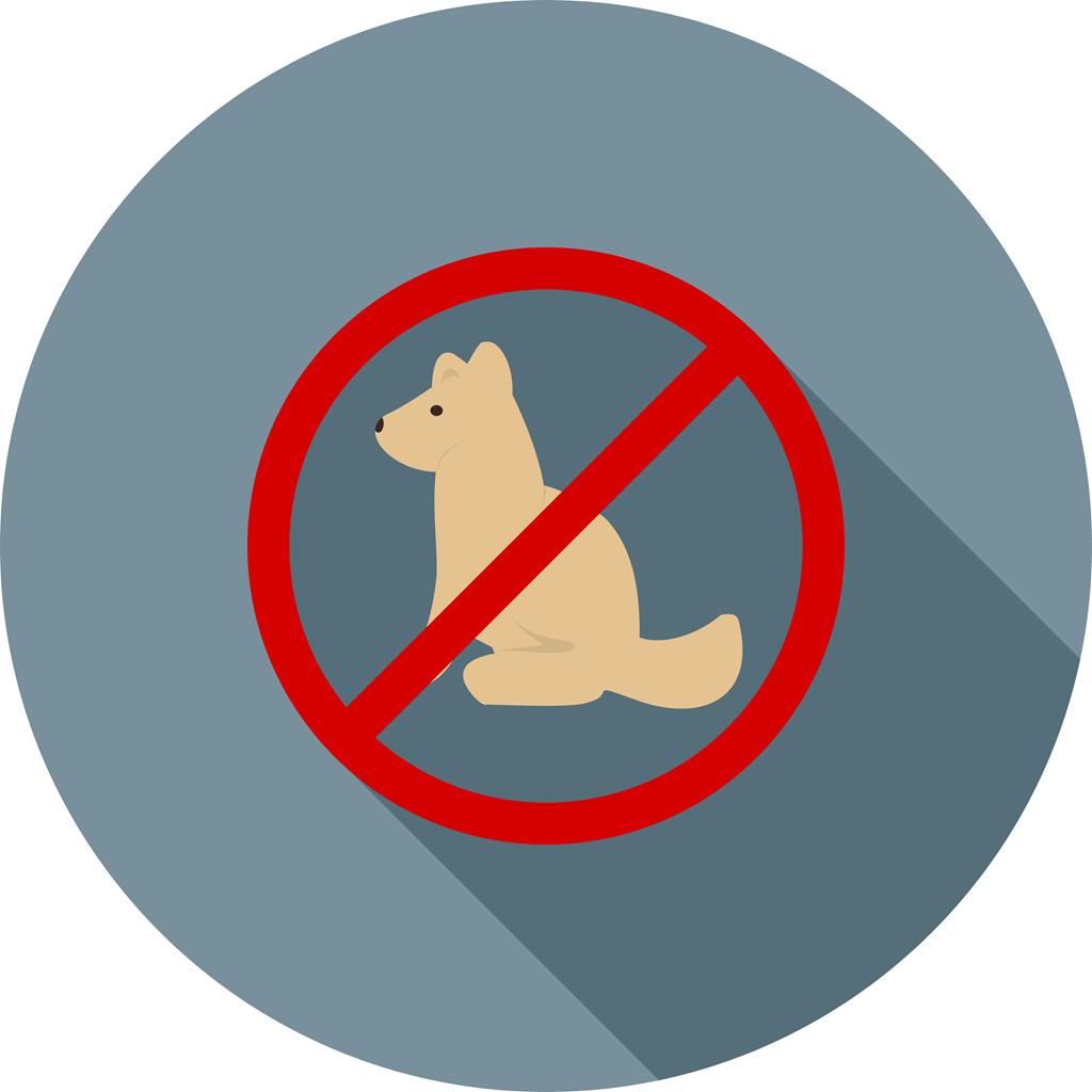 No Pet SIgn Flat Shadowed Icon