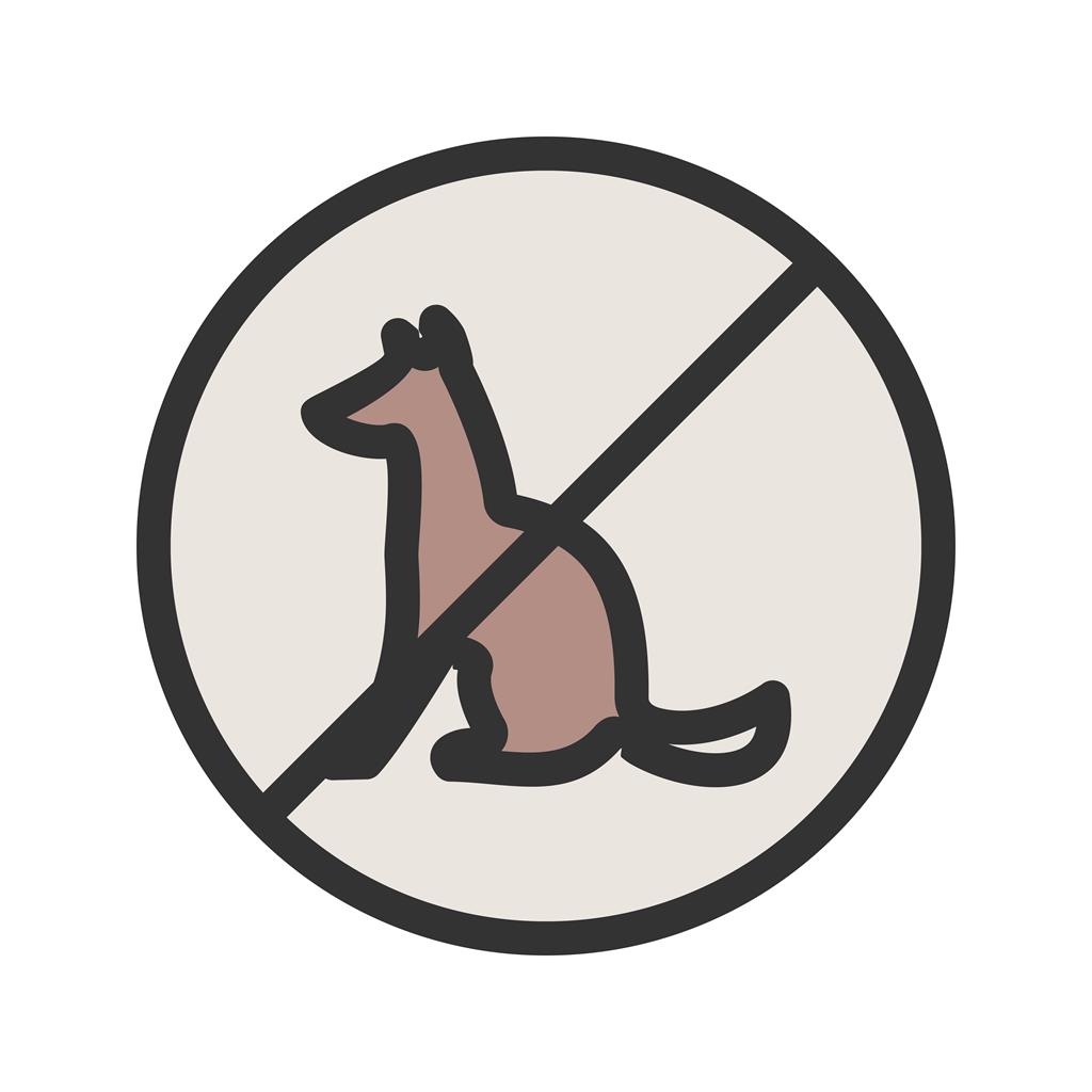 No Pet SIgn Line Filled Icon